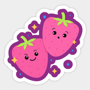 Cute Strawberries cartoon design Sticker